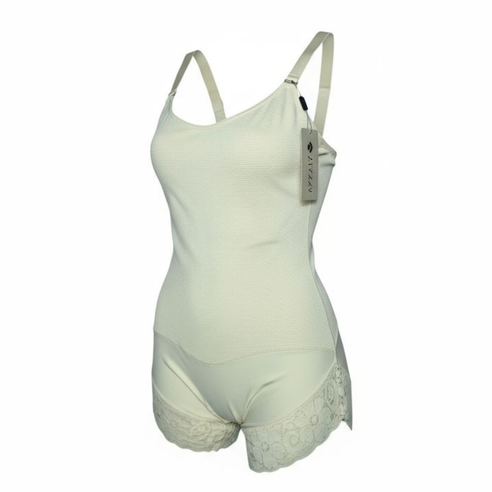 Elegant Cream Shapewear Bodysuit with Lace by YIANNA